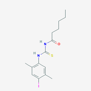 molecular formula C15H21IN2OS B4871075 N-{[(4-iodo-2,5-dimethylphenyl)amino]carbonothioyl}hexanamide 