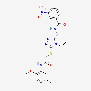 N-{[4-ethyl-5-({2-[(2-methoxy-5-methylphenyl)amino]-2-oxoethyl}thio)-4H-1,2,4-triazol-3-yl]methyl}-3-nitrobenzamide