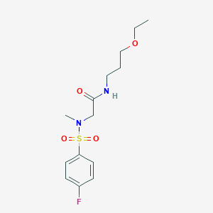 N-(3-ethoxypropyl)-N~2~-[(4-fluorophenyl)sulfonyl]-N~2~-methylglycinamide