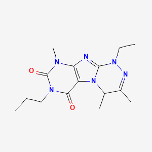 molecular formula C15H22N6O2 B4871089 1-ethyl-3,4,9-trimethyl-7-propyl-1,4-dihydro[1,2,4]triazino[3,4-f]purine-6,8(7H,9H)-dione 