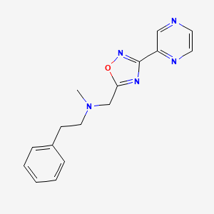 molecular formula C16H17N5O B4871123 N-methyl-2-phenyl-N-{[3-(2-pyrazinyl)-1,2,4-oxadiazol-5-yl]methyl}ethanamine 