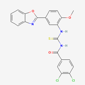 N-({[5-(1,3-benzoxazol-2-yl)-2-methoxyphenyl]amino}carbonothioyl)-3,4-dichlorobenzamide