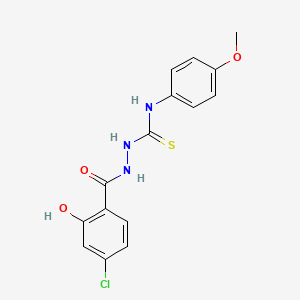 molecular formula C15H14ClN3O3S B4871169 2-(4-chloro-2-hydroxybenzoyl)-N-(4-methoxyphenyl)hydrazinecarbothioamide 