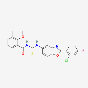 molecular formula C23H17ClFN3O3S B4871219 N-({[2-(2-chloro-4-fluorophenyl)-1,3-benzoxazol-5-yl]amino}carbonothioyl)-2-methoxy-3-methylbenzamide 