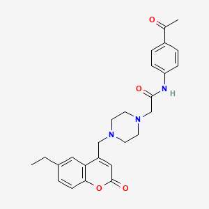 N-(4-acetylphenyl)-2-{4-[(6-ethyl-2-oxo-2H-chromen-4-yl)methyl]piperazin-1-yl}acetamide