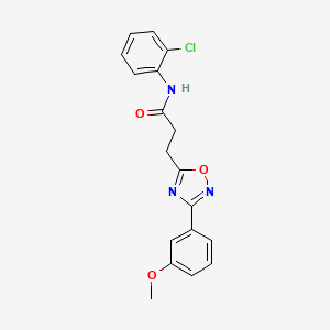 molecular formula C18H16ClN3O3 B4871238 N-(2-chlorophenyl)-3-[3-(3-methoxyphenyl)-1,2,4-oxadiazol-5-yl]propanamide 