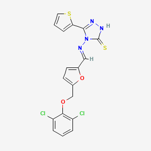 molecular formula C18H12Cl2N4O2S2 B4871257 4-[({5-[(2,6-dichlorophenoxy)methyl]-2-furyl}methylene)amino]-5-(2-thienyl)-4H-1,2,4-triazole-3-thiol 