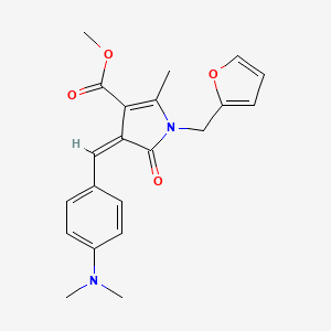 METHYL (4Z)-4-{[4-(DIMETHYLAMINO)PHENYL]METHYLIDENE}-1-[(FURAN-2-YL)METHYL]-2-METHYL-5-OXO-4,5-DIHYDRO-1H-PYRROLE-3-CARBOXYLATE