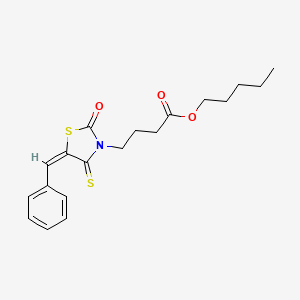 pentyl 4-(5-benzylidene-2-oxo-4-thioxo-1,3-thiazolidin-3-yl)butanoate