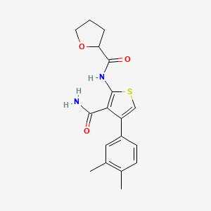 molecular formula C18H20N2O3S B4871301 N-[3-(aminocarbonyl)-4-(3,4-dimethylphenyl)-2-thienyl]tetrahydro-2-furancarboxamide 