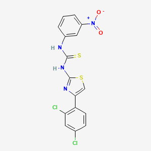 molecular formula C16H10Cl2N4O2S2 B4871317 N-[4-(2,4-dichlorophenyl)-1,3-thiazol-2-yl]-N'-(3-nitrophenyl)thiourea 