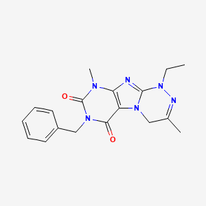 molecular formula C18H20N6O2 B4871347 7-benzyl-1-ethyl-3,9-dimethyl-1,4-dihydro[1,2,4]triazino[3,4-f]purine-6,8(7H,9H)-dione 