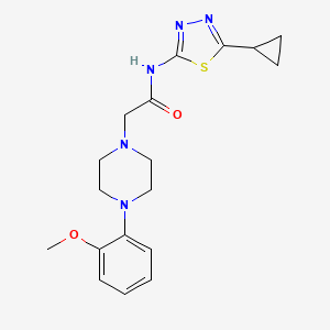 molecular formula C18H23N5O2S B4871358 N-(5-cyclopropyl-1,3,4-thiadiazol-2-yl)-2-[4-(2-methoxyphenyl)-1-piperazinyl]acetamide 