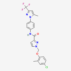 1-[(4-chloro-2-methylphenoxy)methyl]-N-{4-[5-methyl-3-(trifluoromethyl)-1H-pyrazol-1-yl]phenyl}-1H-pyrazole-3-carboxamide