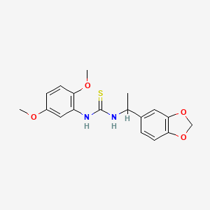 molecular formula C18H20N2O4S B4871413 N-[1-(1,3-benzodioxol-5-yl)ethyl]-N'-(2,5-dimethoxyphenyl)thiourea 