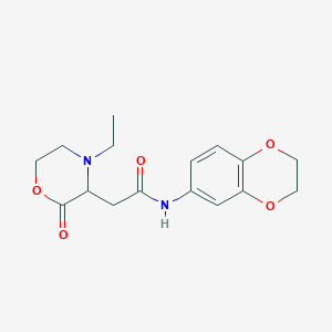 N-(2,3-dihydro-1,4-benzodioxin-6-yl)-2-(4-ethyl-2-oxomorpholin-3-yl)acetamide