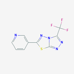 molecular formula C9H4F3N5S B487146 6-(3-Pyridinyl)-3-(trifluoromethyl)[1,2,4]triazolo[3,4-b][1,3,4]thiadiazole CAS No. 671819-89-9