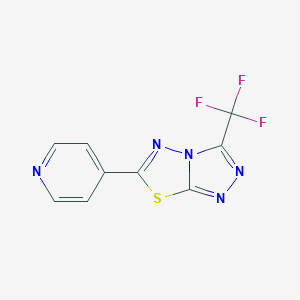 molecular formula C9H4F3N5S B487147 6-(4-Pyridinyl)-3-(trifluoromethyl)[1,2,4]triazolo[3,4-b][1,3,4]thiadiazole CAS No. 667894-92-0