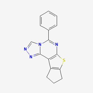 molecular formula C16H12N4S B4871486 5-phenyl-9,10-dihydro-8H-cyclopenta[4,5]thieno[3,2-e][1,2,4]triazolo[4,3-c]pyrimidine 