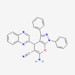 6-Amino-1,3-diphenyl-4-(quinoxalin-2-yl)-1,4-dihydropyrano[2,3-c]pyrazole-5-carbonitrile