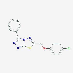 molecular formula C16H11ClN4OS B487150 6-[(4-Chlorophenoxy)methyl]-3-phenyl[1,2,4]triazolo[3,4-b][1,3,4]thiadiazole CAS No. 83676-84-0