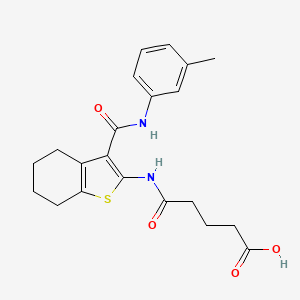 molecular formula C21H24N2O4S B4871506 4-({3-[(3-METHYLPHENYL)CARBAMOYL]-4,5,6,7-TETRAHYDRO-1-BENZOTHIOPHEN-2-YL}CARBAMOYL)BUTANOIC ACID 