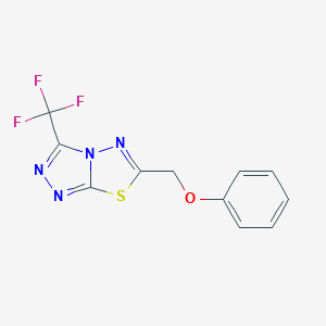 molecular formula C11H7F3N4OS B487152 6-(Phenoxymethyl)-3-(trifluoromethyl)[1,2,4]triazolo[3,4-b][1,3,4]thiadiazole CAS No. 667894-96-4