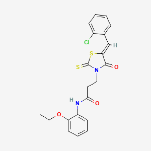 3-[5-(2-chlorobenzylidene)-4-oxo-2-thioxo-1,3-thiazolidin-3-yl]-N-(2-ethoxyphenyl)propanamide