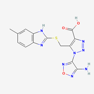 1-(4-amino-1,2,5-oxadiazol-3-yl)-5-{[(5-methyl-1H-benzimidazol-2-yl)thio]methyl}-1H-1,2,3-triazole-4-carboxylic acid