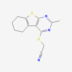 molecular formula C13H13N3S2 B4871551 [(2-methyl-5,6,7,8-tetrahydro[1]benzothieno[2,3-d]pyrimidin-4-yl)thio]acetonitrile 