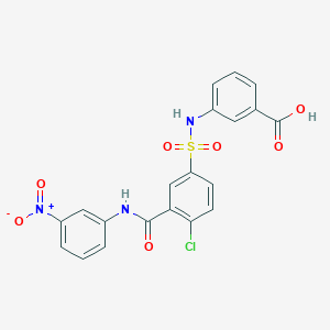 3-{[(4-chloro-3-{[(3-nitrophenyl)amino]carbonyl}phenyl)sulfonyl]amino}benzoic acid