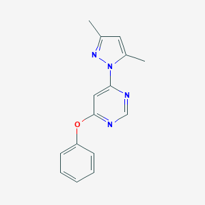 molecular formula C15H14N4O B487158 4-(3,5-Dimethylpyrazol-1-yl)-6-phenoxypyrimidine CAS No. 413620-36-7