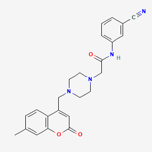 N-(3-cyanophenyl)-2-{4-[(7-methyl-2-oxo-2H-chromen-4-yl)methyl]piperazin-1-yl}acetamide