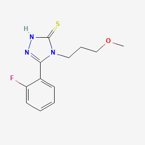 molecular formula C12H14FN3OS B4871599 5-(2-fluorophenyl)-4-(3-methoxypropyl)-2,4-dihydro-3H-1,2,4-triazole-3-thione 