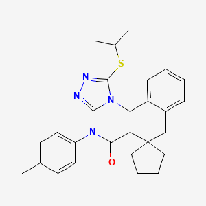 1-(isopropylthio)-4-(4-methylphenyl)-4H-spiro[benzo[h][1,2,4]triazolo[4,3-a]quinazoline-6,1'-cyclopentan]-5(7H)-one