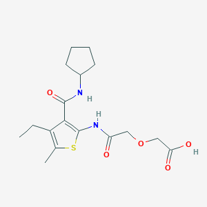 2-[2-({3-[(CYCLOPENTYLAMINO)CARBONYL]-4-ETHYL-5-METHYL-2-THIENYL}AMINO)-2-OXOETHOXY]ACETIC ACID