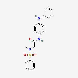 molecular formula C21H21N3O3S B4871622 N~1~-(4-anilinophenyl)-N~2~-methyl-N~2~-(phenylsulfonyl)glycinamide 