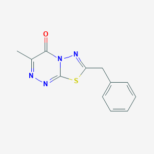 molecular formula C12H10N4OS B487168 7-benzyl-3-methyl-4H-[1,3,4]thiadiazolo[2,3-c][1,2,4]triazin-4-one CAS No. 817628-33-4