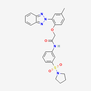 2-[2-(2H-1,2,3-benzotriazol-2-yl)-4-methylphenoxy]-N-[3-(pyrrolidin-1-ylsulfonyl)phenyl]acetamide