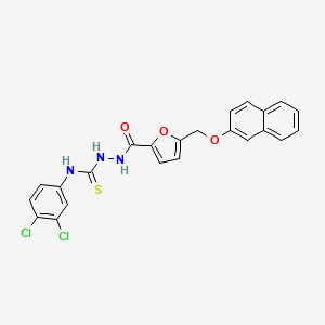 N-(3,4-dichlorophenyl)-2-{5-[(2-naphthyloxy)methyl]-2-furoyl}hydrazinecarbothioamide