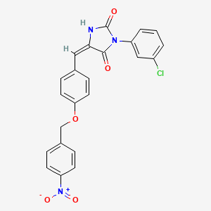 molecular formula C23H16ClN3O5 B4871754 3-(3-chlorophenyl)-5-{4-[(4-nitrobenzyl)oxy]benzylidene}-2,4-imidazolidinedione 