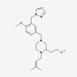 2-[4-[4-methoxy-3-(1H-pyrazol-1-ylmethyl)benzyl]-1-(3-methyl-2-buten-1-yl)-2-piperazinyl]ethanol