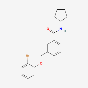 molecular formula C19H20BrNO2 B4871786 3-[(2-bromophenoxy)methyl]-N-cyclopentylbenzamide 