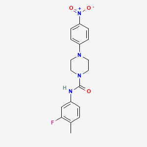 molecular formula C18H19FN4O3 B4871840 N-(3-fluoro-4-methylphenyl)-4-(4-nitrophenyl)-1-piperazinecarboxamide 