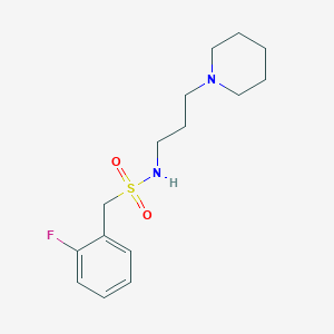 molecular formula C15H23FN2O2S B4871853 1-(2-fluorophenyl)-N-[3-(1-piperidinyl)propyl]methanesulfonamide 