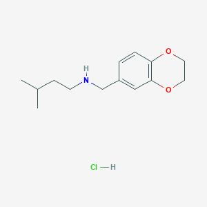 molecular formula C14H22ClNO2 B4871860 N-(2,3-dihydro-1,4-benzodioxin-6-ylmethyl)-3-methyl-1-butanamine hydrochloride 