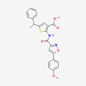 methyl 2-({[5-(4-methoxyphenyl)-3-isoxazolyl]carbonyl}amino)-5-(1-phenylethyl)-3-thiophenecarboxylate