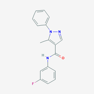 molecular formula C17H14FN3O B487187 N-(3-fluorophenyl)-5-methyl-1-phenylpyrazole-4-carboxamide CAS No. 955963-91-4