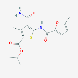 molecular formula C16H18N2O5S B4871877 isopropyl 4-(aminocarbonyl)-3-methyl-5-[(5-methyl-2-furoyl)amino]-2-thiophenecarboxylate 