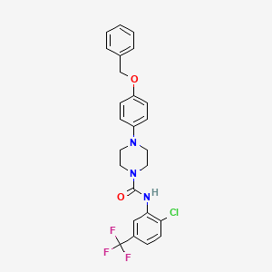 molecular formula C25H23ClF3N3O2 B4871894 4-[4-(benzyloxy)phenyl]-N-[2-chloro-5-(trifluoromethyl)phenyl]-1-piperazinecarboxamide 